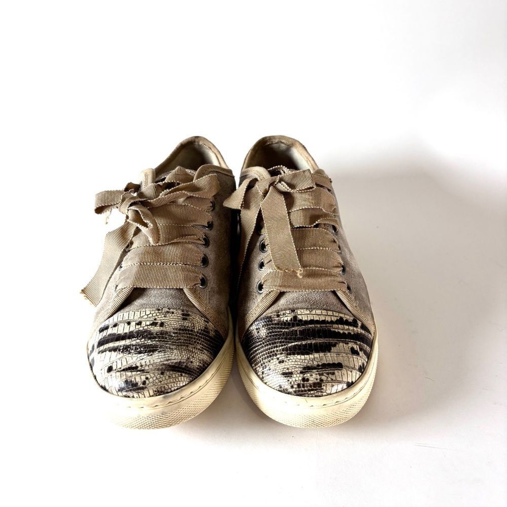 Lanvin Beige and Black Sneakers
